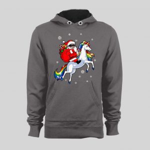 SANTA CLAUS ON A UNICORN HIGH QUALITY CHRISTMAS HOODIE/ SWEATSHIRT