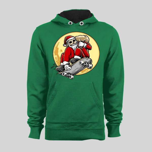 SKATEBOARDING SANTA CLAUS HIGH QUALITY CHRISTMAS HOODIE/ SWEATSHIRT