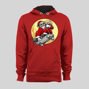 SKATEBOARDING SANTA CLAUS HIGH QUALITY CHRISTMAS HOODIE/ SWEATSHIRT