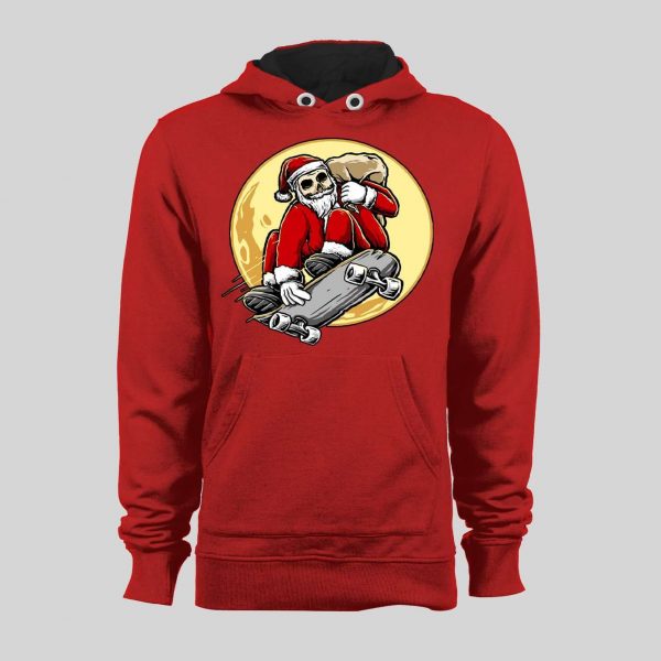 SKATEBOARDING SANTA CLAUS HIGH QUALITY CHRISTMAS HOODIE/ SWEATSHIRT