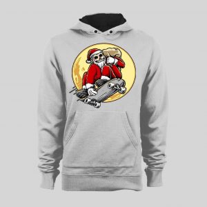 SKATEBOARDING SANTA CLAUS HIGH QUALITY CHRISTMAS HOODIE/ SWEATSHIRT