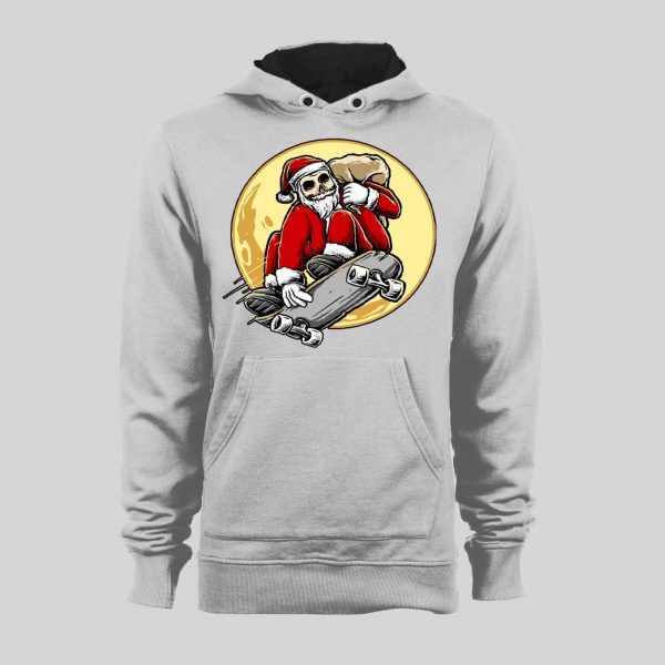 SKATEBOARDING SANTA CLAUS HIGH QUALITY CHRISTMAS HOODIE/ SWEATSHIRT