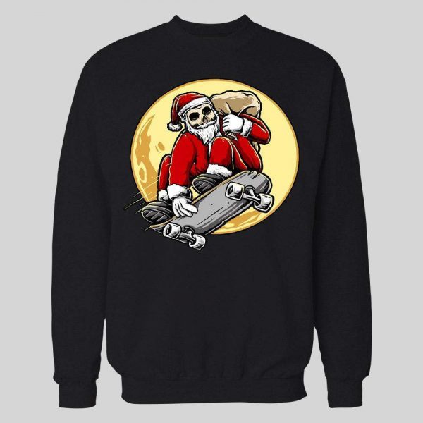 SKATEBOARDING SANTA CLAUS HIGH QUALITY CHRISTMAS HOODIE/ SWEATSHIRT