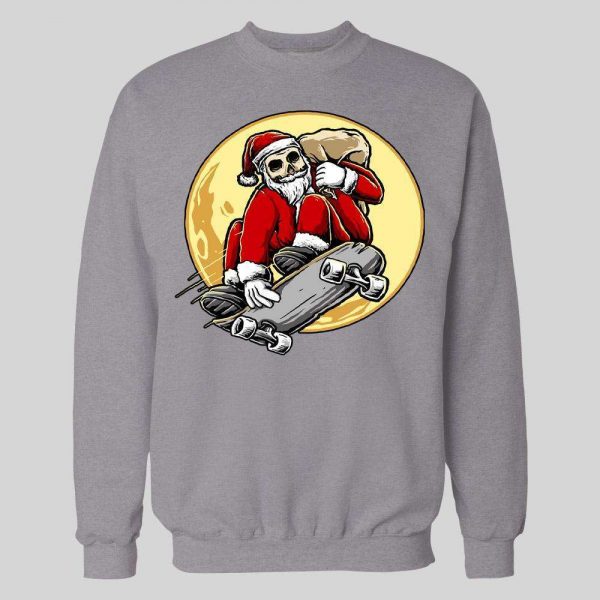 SKATEBOARDING SANTA CLAUS HIGH QUALITY CHRISTMAS HOODIE/ SWEATSHIRT
