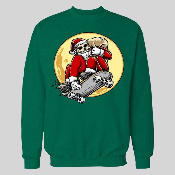 SKATEBOARDING SANTA CLAUS HIGH QUALITY CHRISTMAS HOODIE/ SWEATSHIRT