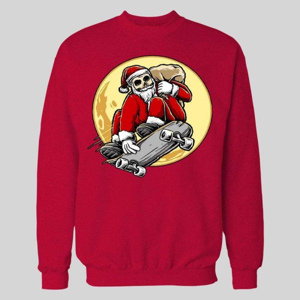SKATEBOARDING SANTA CLAUS HIGH QUALITY CHRISTMAS HOODIE/ SWEATSHIRT