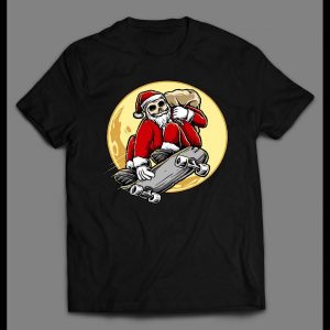 SKATEBOARDING SANTA CLAUS HIGH QUALITY CHRISTMAS SHIRT