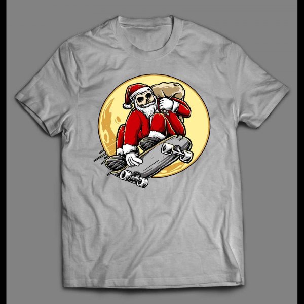 SKATEBOARDING SANTA CLAUS HIGH QUALITY CHRISTMAS SHIRT