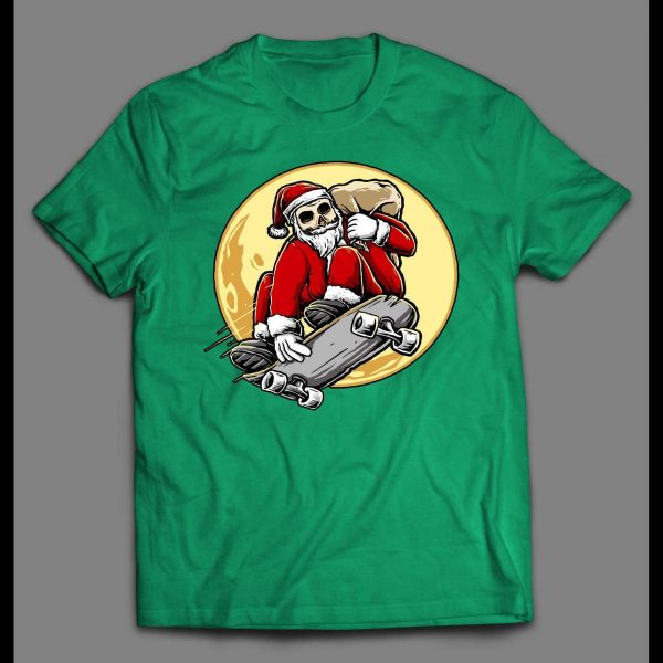 SKATEBOARDING SANTA CLAUS HIGH QUALITY CHRISTMAS SHIRT