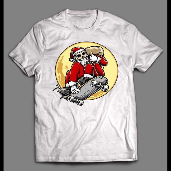 SKATEBOARDING SANTA CLAUS HIGH QUALITY CHRISTMAS SHIRT