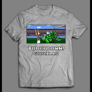 RETRO VIDEO GAME PARODY TOUCHDOWN GODZILLA GAMER SHIRT
