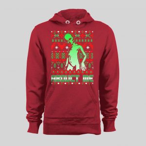 SCI-FI CHRISTMAS ALIEN ABDUCT ME HIGH QUALITY HOLIDAY HOODIE / SWEATSHIRT