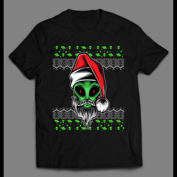 SCI-FI CHRISTMAS ALIEN SANTA HIGH QUALITY HOLIDAY SHIRT