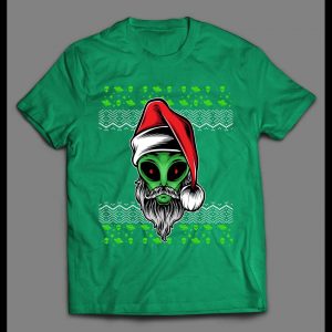 SCI-FI CHRISTMAS ALIEN SANTA HIGH QUALITY HOLIDAY SHIRT