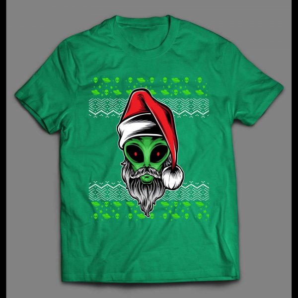 SCI-FI CHRISTMAS ALIEN SANTA HIGH QUALITY HOLIDAY SHIRT