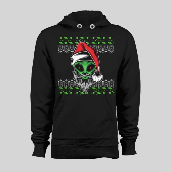 SCI-FI CHRISTMAS ALIEN SANTA HIGH QUALITY HOLIDAY HOODIE / SWEATSHIRT