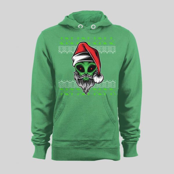 SCI-FI CHRISTMAS ALIEN SANTA HIGH QUALITY HOLIDAY HOODIE / SWEATSHIRT