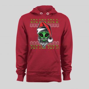 SCI-FI CHRISTMAS ALIEN SANTA HIGH QUALITY HOLIDAY HOODIE / SWEATSHIRT