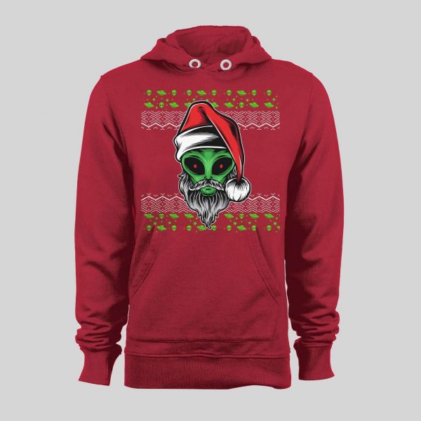 SCI-FI CHRISTMAS ALIEN SANTA HIGH QUALITY HOLIDAY HOODIE / SWEATSHIRT