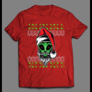 SCI-FI CHRISTMAS ALIEN SANTA HIGH QUALITY HOLIDAY SHIRT