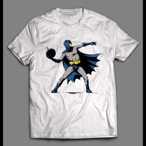 RETRO BATMAN THROWING BOMB COMIC BOOK ART SHIRT