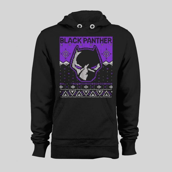 BLACK PANTHER CHRISTMAS PATTERN HIGH QUALITY HOLIDAY HOODIE / SWEATSHIRT