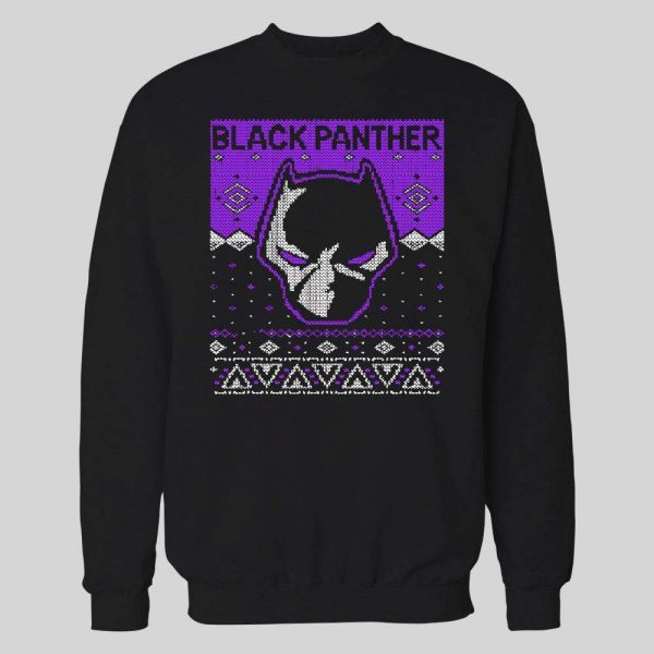 BLACK PANTHER CHRISTMAS PATTERN HIGH QUALITY HOLIDAY HOODIE / SWEATSHIRT