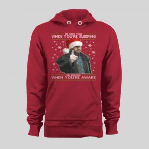 CHUCK NORRIS HE SEES WHEN YOU'RE SLEEPING HE KNOWS WHEN YOU'RE AWAKE CHRISTMAS HOODIE / SWEATSHIRT