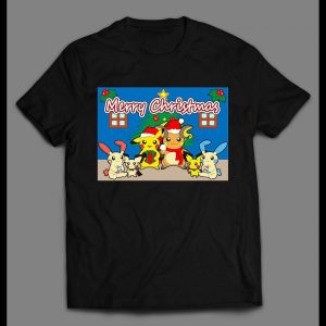 POKE MONSTERS MERRY CHRISTMAS HIGH QUALITY HOLIDAY ANIME SHIRT