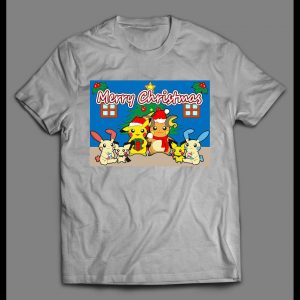 POKE MONSTERS MERRY CHRISTMAS HIGH QUALITY HOLIDAY ANIME SHIRT