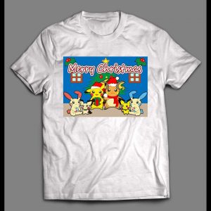 POKE MONSTERS MERRY CHRISTMAS HIGH QUALITY HOLIDAY ANIME SHIRT