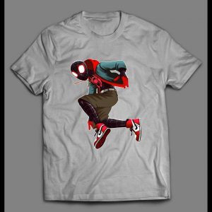 MILES MORALES SPIDERMAN WEARING JORDANS COMICBOOK ART SHIRT