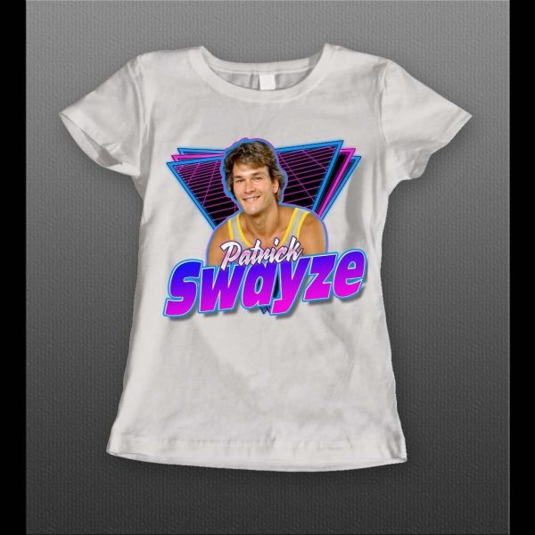 RETRO STYLE PATRICK SWAYZE LADIES HIGH QUALITY SHIRT