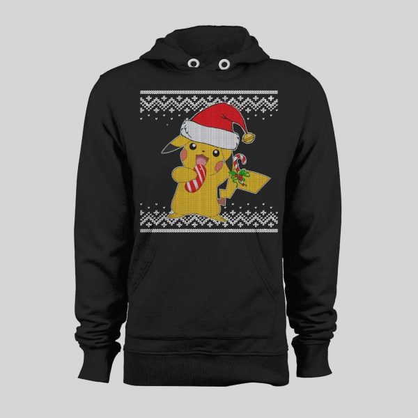 POKE MONSTERS SANTA PIKACHU CHRISTMAS PATTERN HOLIDAY HOODIE / SWEATSHIRT