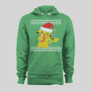 POKE MONSTERS SANTA PIKACHU CHRISTMAS PATTERN HOLIDAY HOODIE / SWEATSHIRT