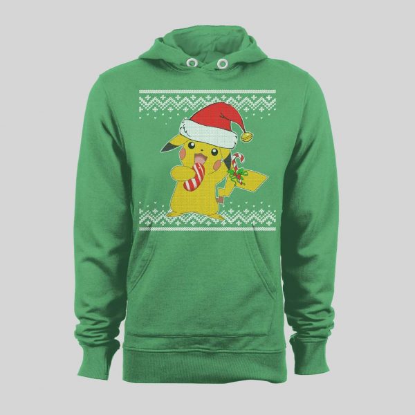 POKE MONSTERS SANTA PIKACHU CHRISTMAS PATTERN HOLIDAY HOODIE / SWEATSHIRT