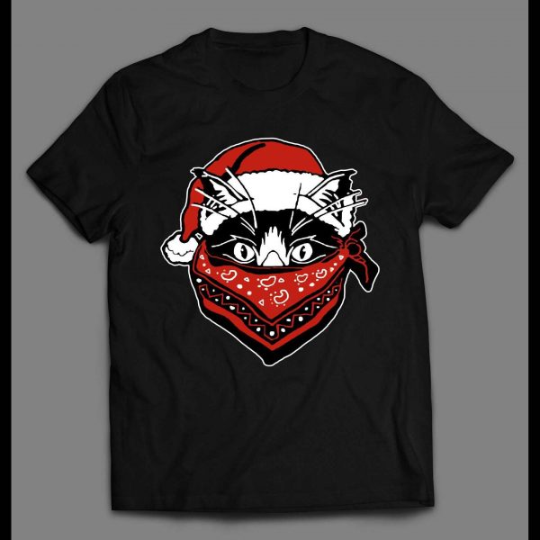 PANDEMIC 2020 QUARANTINE SANTA CAT CHRISTMAS HOLIDAY SHIRT