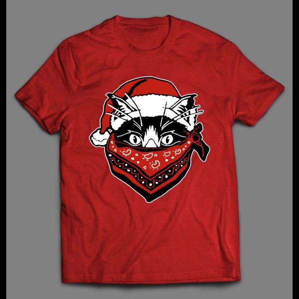 PANDEMIC 2020 QUARANTINE SANTA CAT CHRISTMAS HOLIDAY SHIRT
