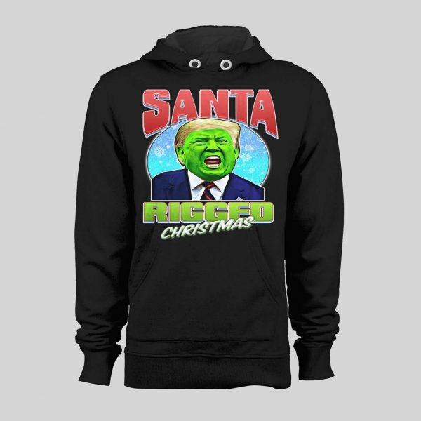 SANTA RIGGED CHRISTMAS GREEN FACE THE DONALD CHRISTMAS HOODIE/ SWEATSHIRT