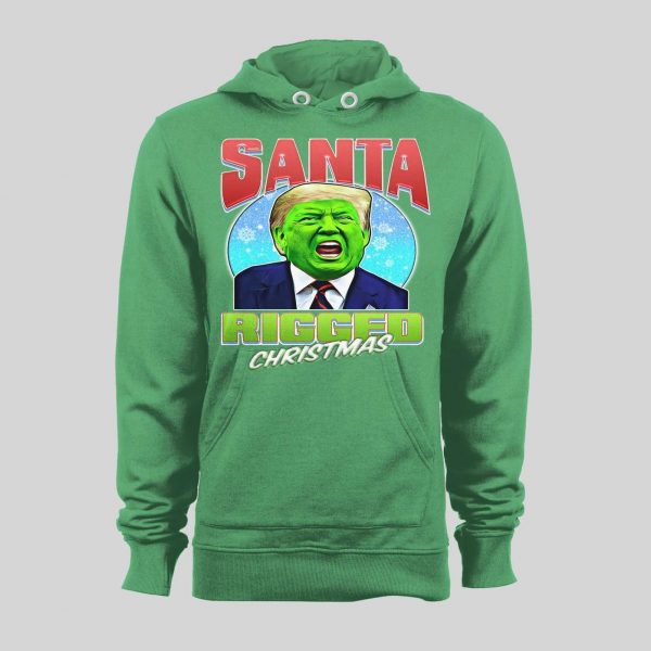 SANTA RIGGED CHRISTMAS GREEN FACE THE DONALD CHRISTMAS HOODIE/ SWEATSHIRT
