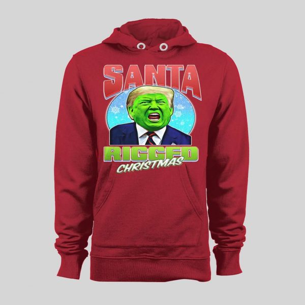 SANTA RIGGED CHRISTMAS GREEN FACE THE DONALD CHRISTMAS HOODIE/ SWEATSHIRT