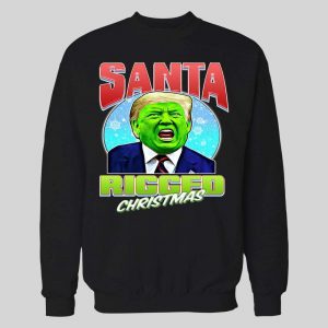SANTA RIGGED CHRISTMAS GREEN FACE THE DONALD CHRISTMAS HOODIE/ SWEATSHIRT