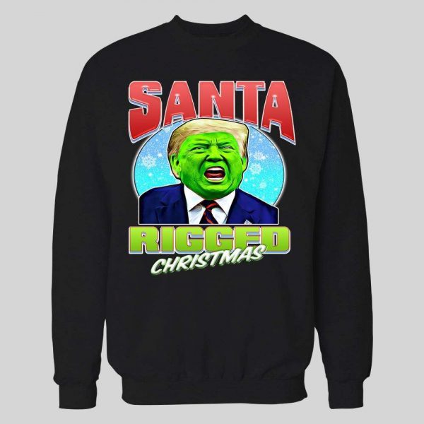 SANTA RIGGED CHRISTMAS GREEN FACE THE DONALD CHRISTMAS HOODIE/ SWEATSHIRT