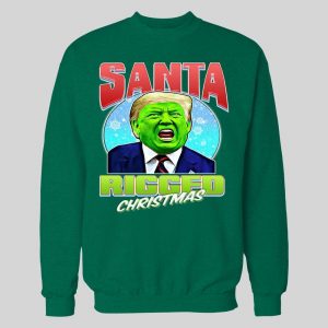 SANTA RIGGED CHRISTMAS GREEN FACE THE DONALD CHRISTMAS HOODIE/ SWEATSHIRT