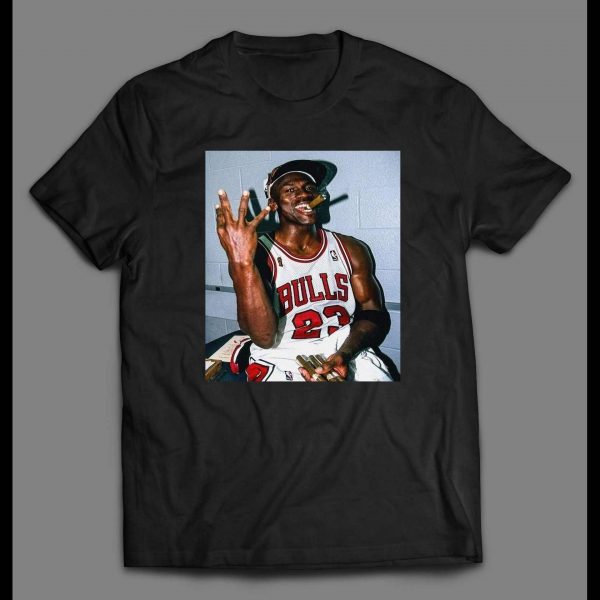 MJ LAST DANCE CHAMPIONSHIP CIGAR CELEBRATION HIGH QUALITY BASKETBALL SHIRT