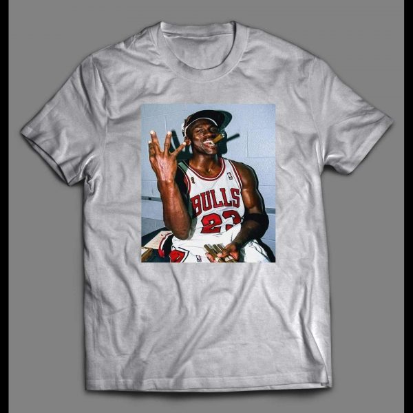 MJ LAST DANCE CHAMPIONSHIP CIGAR CELEBRATION HIGH QUALITY BASKETBALL SHIRT