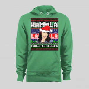 KAMALA LAH-LA-LAH-LA HARRIS CHRISTMAS PATTERN HOLIDAY HOODIE / SWEATSHIRT