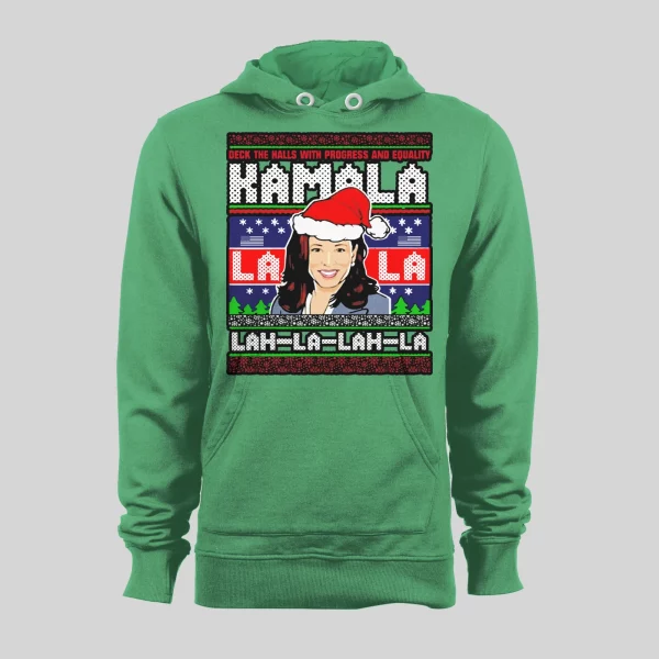 KAMALA LAH-LA-LAH-LA HARRIS CHRISTMAS PATTERN HOLIDAY HOODIE / SWEATSHIRT