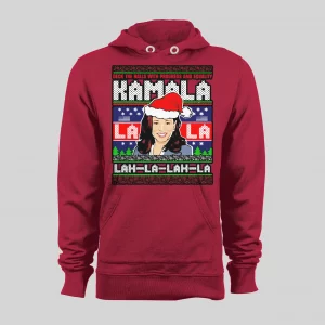 KAMALA LAH-LA-LAH-LA HARRIS CHRISTMAS PATTERN HOLIDAY HOODIE / SWEATSHIRT