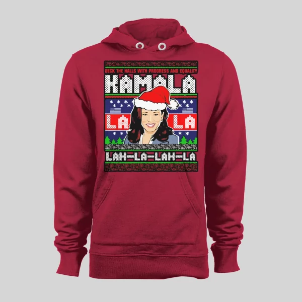 KAMALA LAH-LA-LAH-LA HARRIS CHRISTMAS PATTERN HOLIDAY HOODIE / SWEATSHIRT